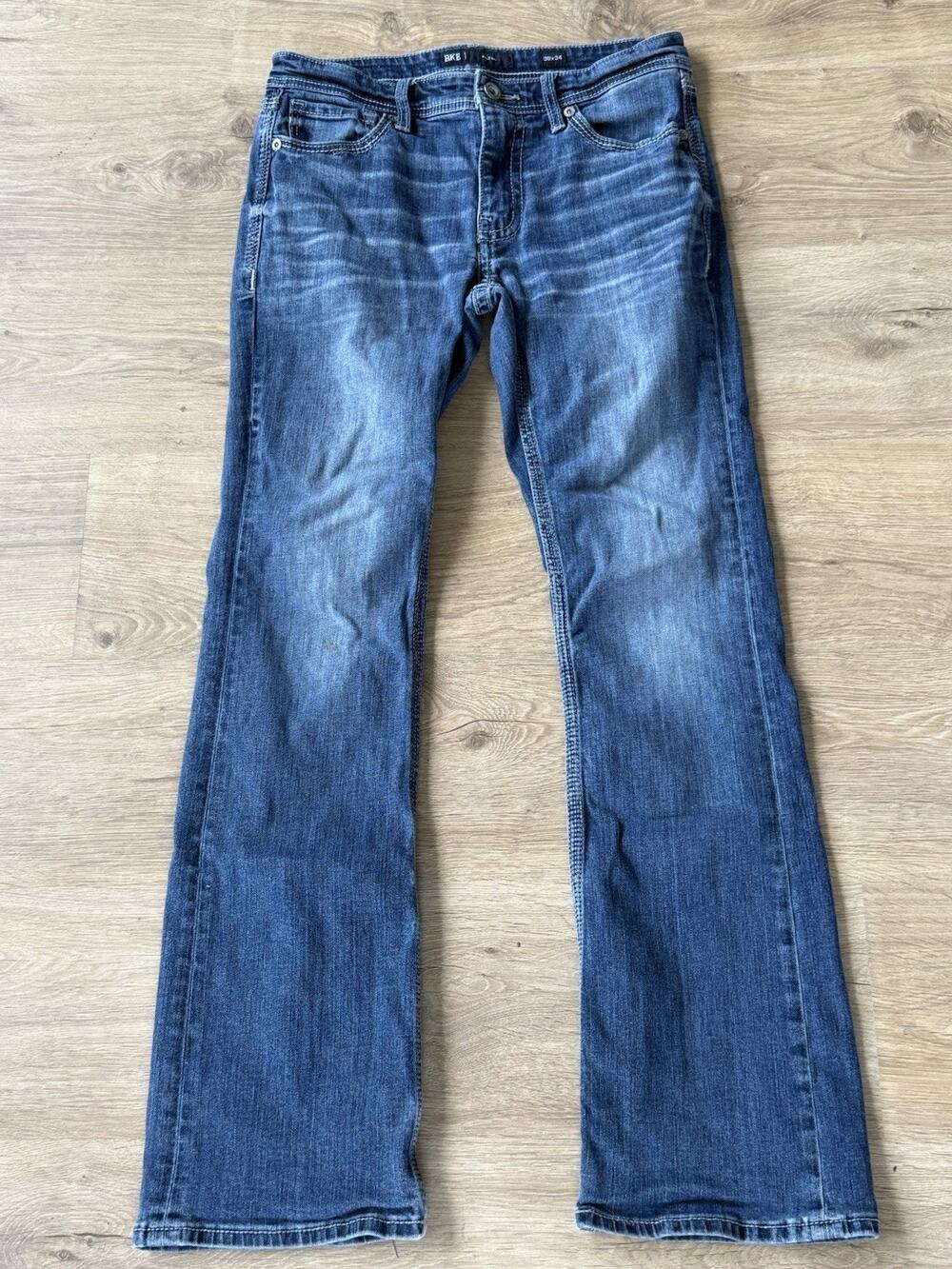 BKE Fulton Jeans Mens 30x34 Blue Medium Wash Regular Bootcut Stretch Denim